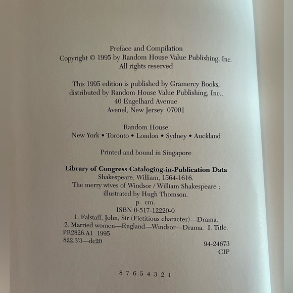 1st edition; the Merry Wives of Windsor - Picture 4 of 5